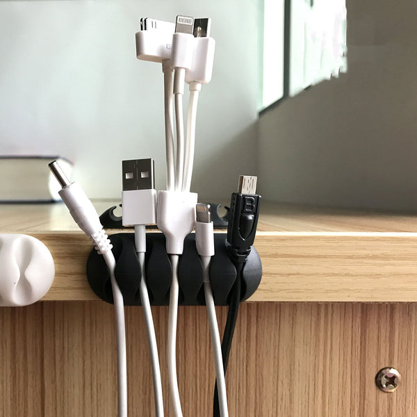 Cable clips for desk organization