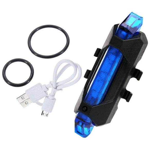 Rechargeable blue LED front light for bicycles, waterproof.