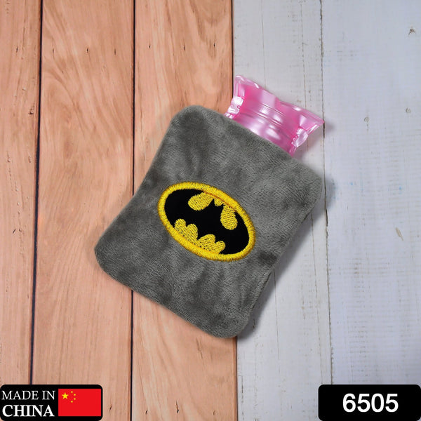 Hot water bag with Batman cover for cramps and pain relief