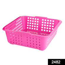 Plastic fruit basket, medium size, side view