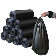 Small black garbage bag (17 x 19 inches) for household use.