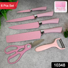 Stainless Steel Non Stick Ceramic Coating 6 Pcs Chef Kitchen Knife Set With Scissor  Peeler