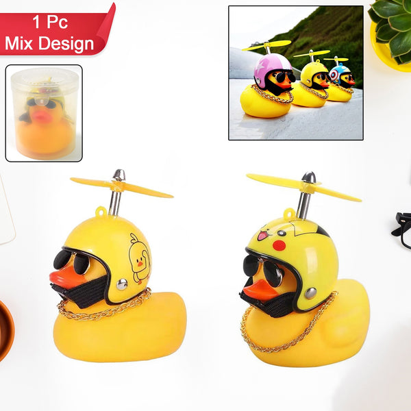 Beautiful Duck Car Ornaments Duck Bicycle Bell With Propeller Helmet (1 Pc  Mix Design)