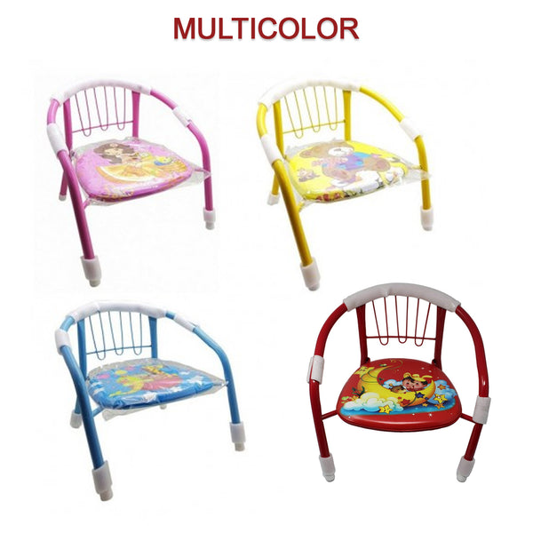 1257 Multicolor Cartoon Design Baby Chair With Metal Backrest Frame  Sound Seated Soft Cushion For Kids  Toddlers (Moq - 4 Pcs)