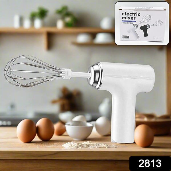 2813 Wireless Hand Mixer Charging Handheld  2pc Portable Whisk Mini High Power Beater Baking Hand Held Mixer Portable Kitchen Blender.