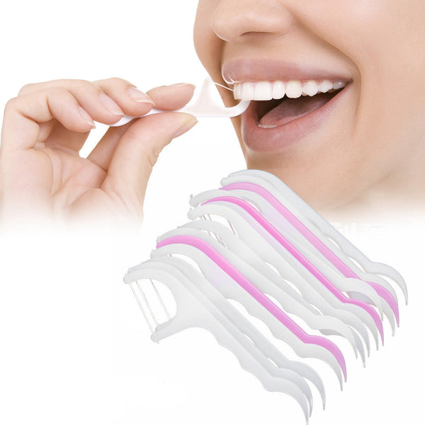 Oral care dental floss toothpick sticks for easy cleaning.